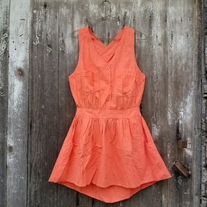 VTG 90s Coral Beach Mini Dress Swim Cover Up M
